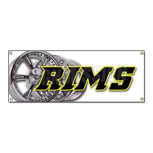Signmission RIMS BANNER SIGN wheels tires car rims truck suv dubs automotive auto repair B-Rims - main